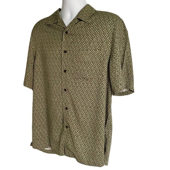 Geoffrey Beene Green Short Sleeve Button Down Shirt Men's Large - Picture 3 of 9